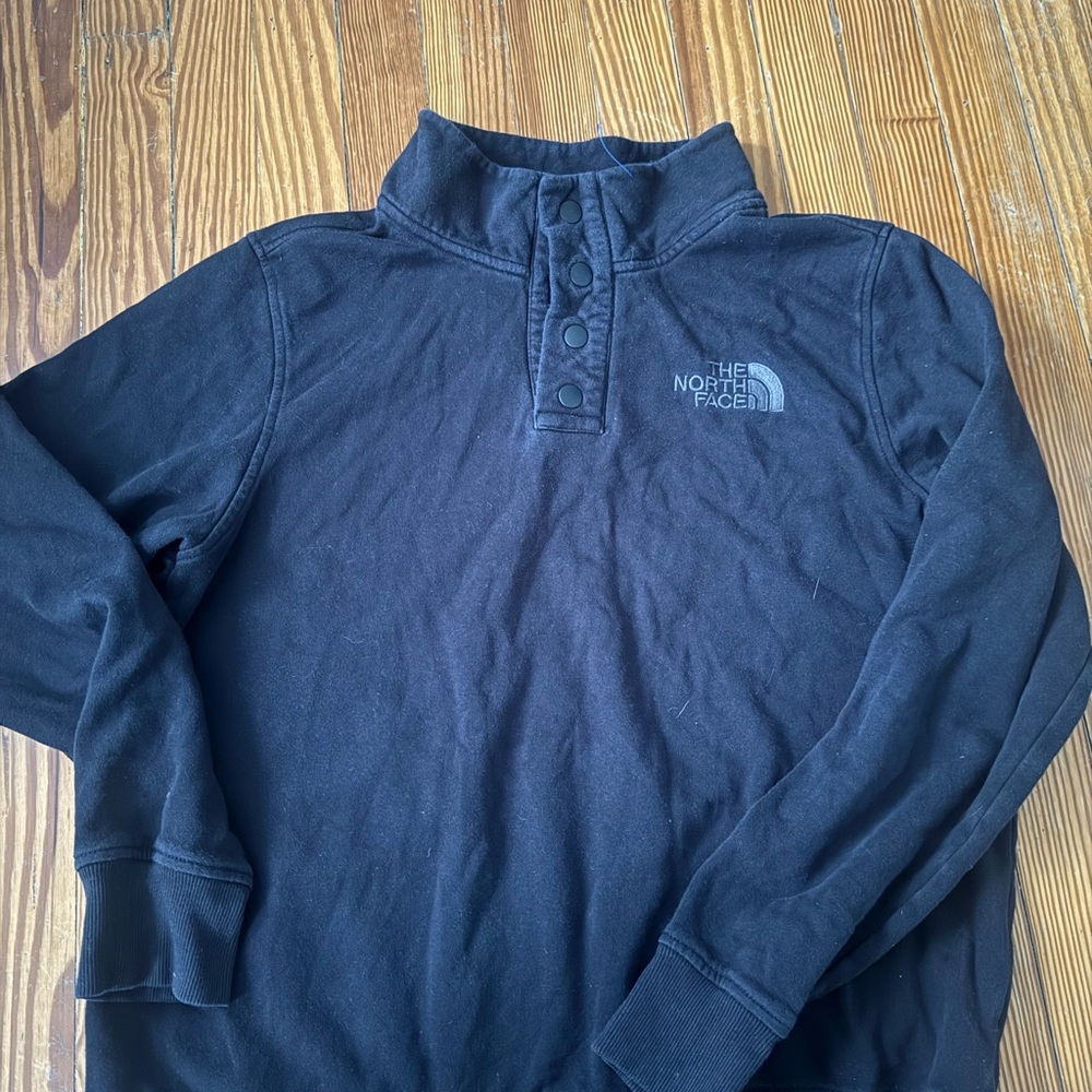 The North Face Men's Black Button-Up Sweatshirt